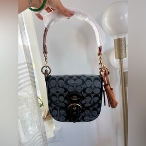 Coach Signature Black and Brown shoulder Bag